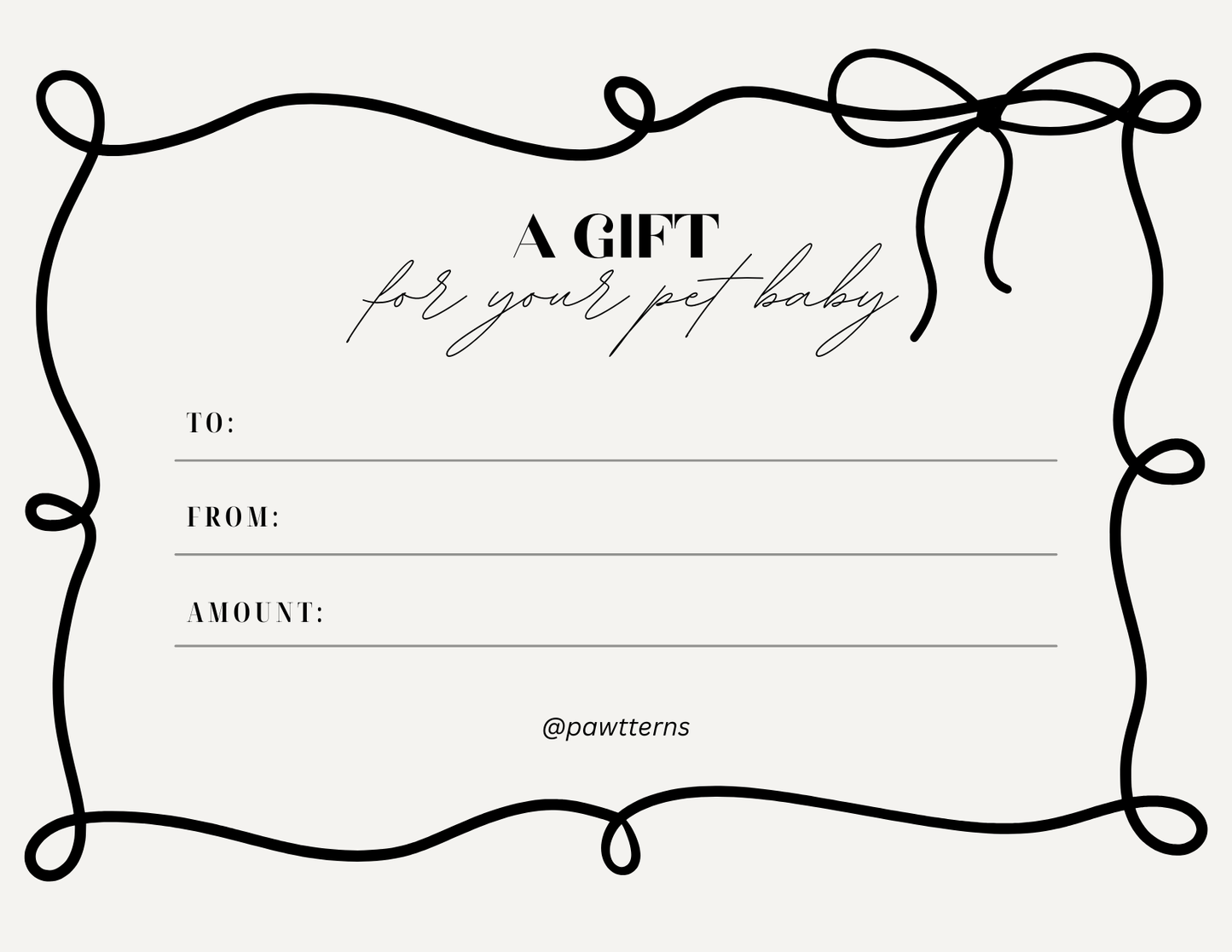 Pawtterns Gift Card