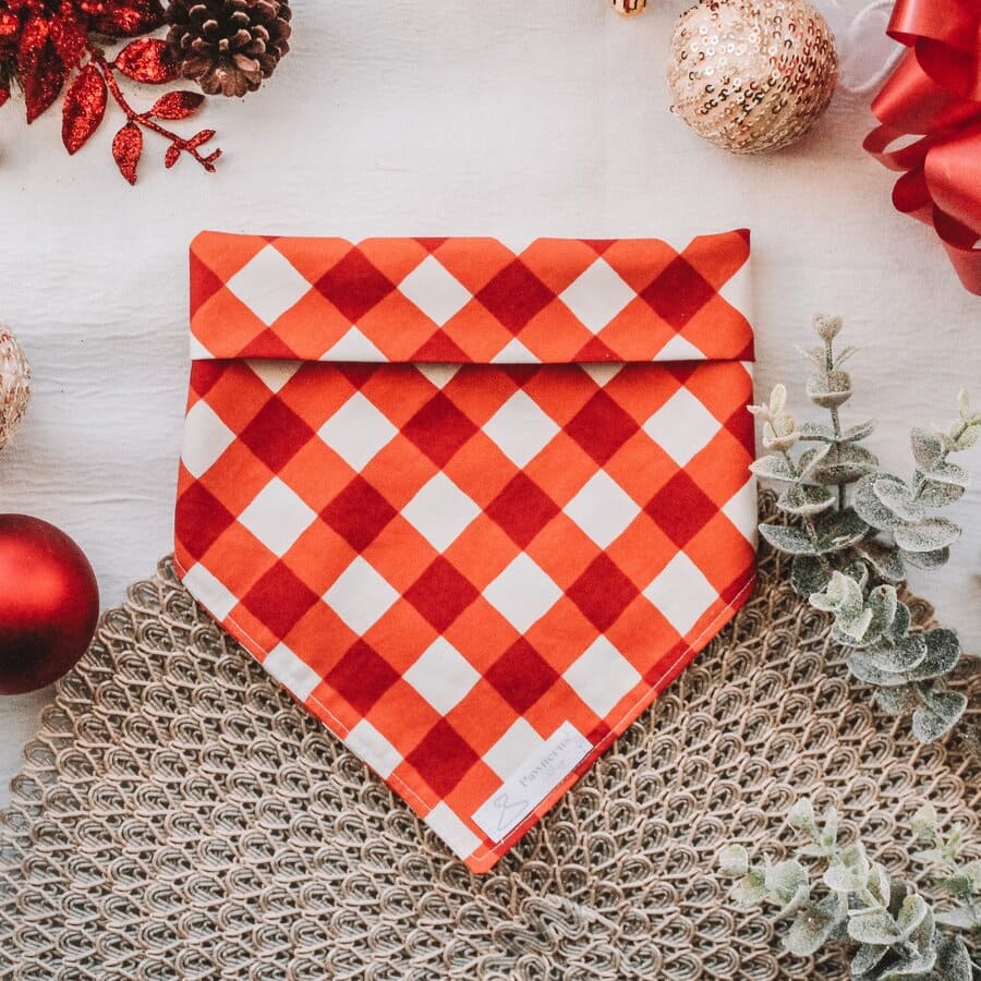 Red Candy Cane Dog Bandana